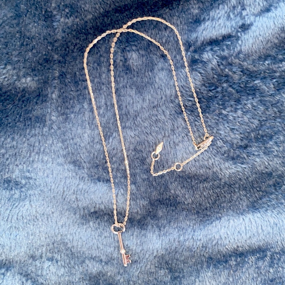 Fossil Lock Key Pendant Necklace